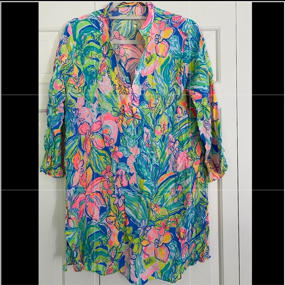 Lilly Pulitzer Esme Cover Up Bennet Blue Surf - Picture 1 of 1